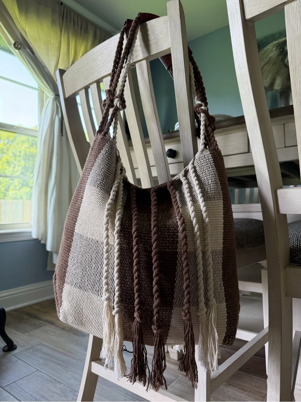 Jen & Co. June Braided Trim Woven Satchel Bag